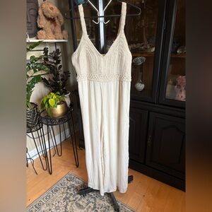 Japna Cream Knit Maxi Romper